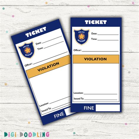 Printable Play Police Tickets